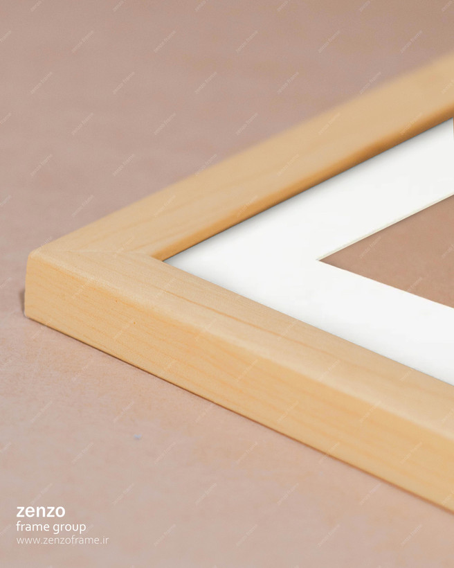 قاب عکس طرح چوب خودرنگ پاسپارتو سفید