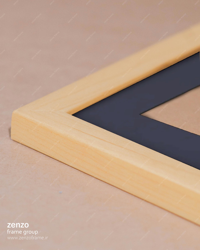 قاب عکس طرح چوب خودرنگ پاسپارتو سرمه ای
