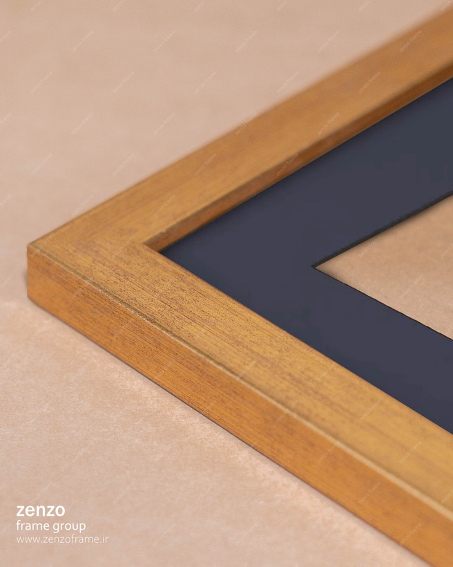 قاب عکس طلایی پتینه پاسپارتو سرمه ای