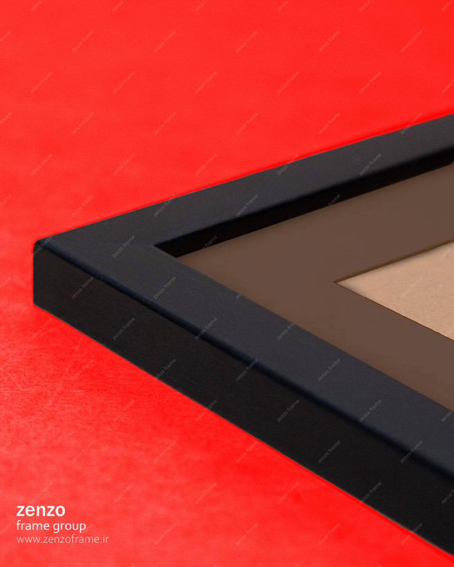 قاب عکس مشکی مینیمال پاسپارتو قهوه ای