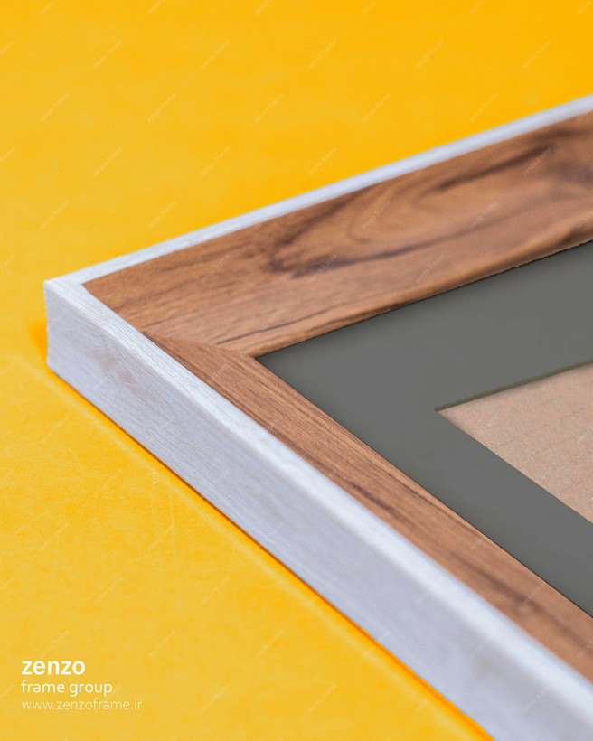 قاب عکس طرح چوب پاسپارتو طوسی