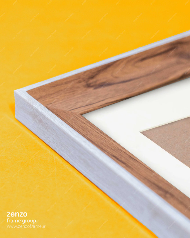 قاب عکس طرح چوب پاسپارتو سفید