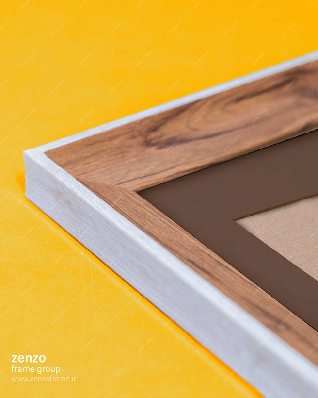 قاب عکس طرح چوب پاسپارتو قهوه ای
