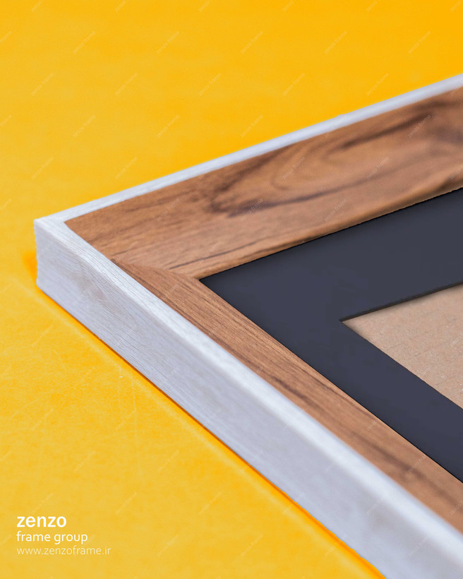 قاب عکس طرح چوب پاسپارتو سرمه ای